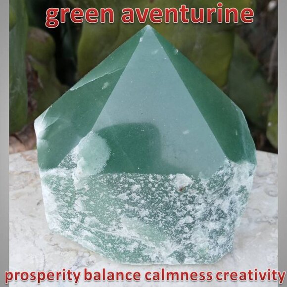 green AVENTURINE crystal rock mineral point : calmness PROSPERITY chakra 02 - Picture 1 of 6